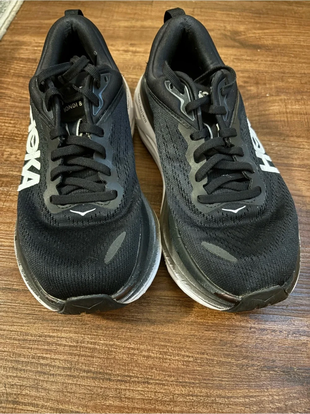 Hoka bondi 8 size 7.5 Black and White Running Sneakers